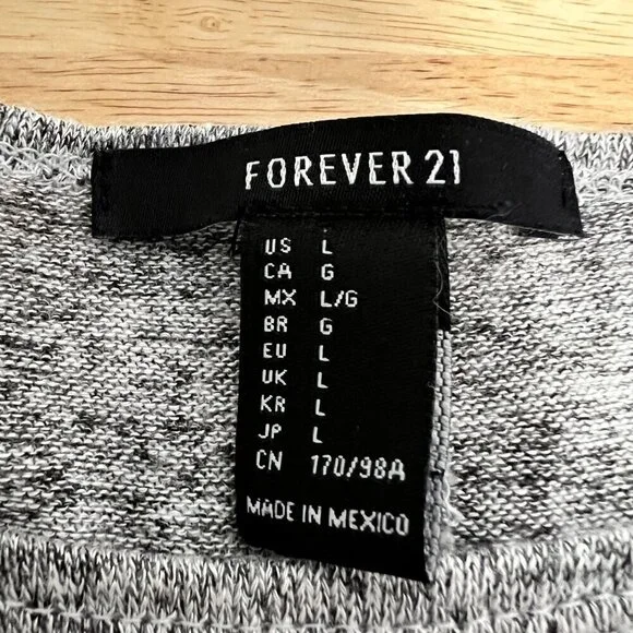 Forever 21 Womens Short Sleeve Mini Shift Dress Gray Heathered Large - Picture 8 of 9